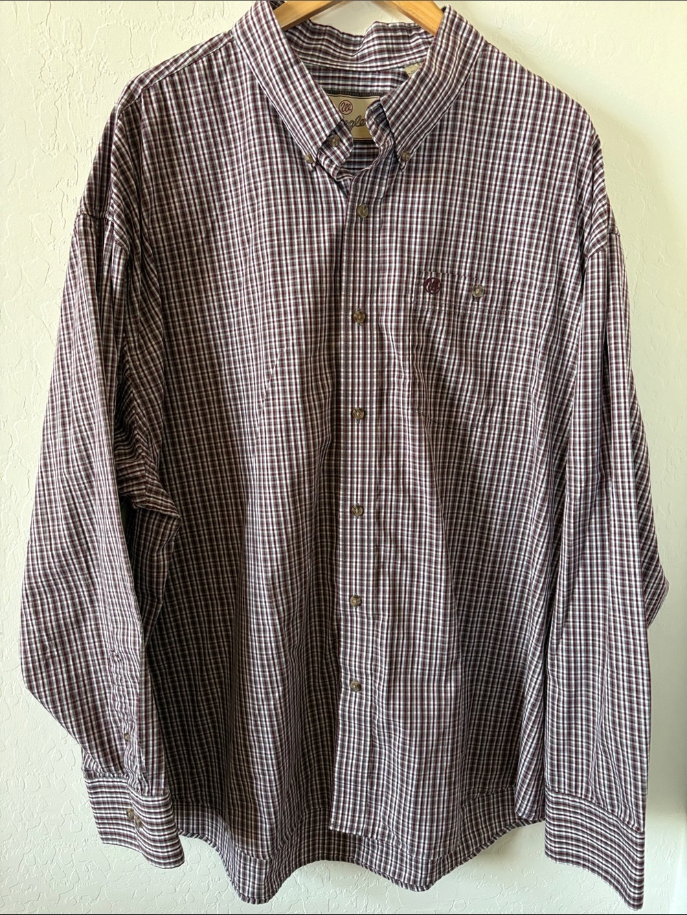 Wrangler Plaid Button Down Western Shirt sz 3X